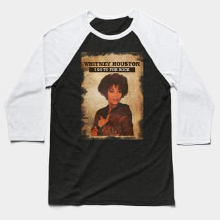 Vintage Old Paper 80s Style Whitney Houston Baseball T-Shirt